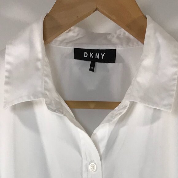 DKNY White Button Up Cotton Shirt – Untucked – Size M - Picture 3 of 7